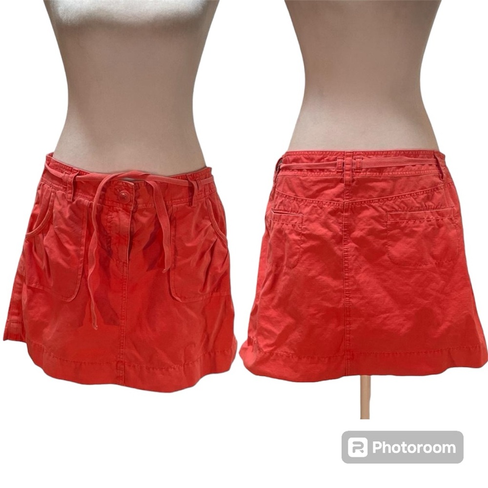 J. Crew Pink Weathered Chino Classic Twill Zip & Button Front Mini Skirt Size 12